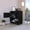 Black, variant on Bar cart in black wengue finish six bottle spaces and one cabinet great for drink and glass storage movable