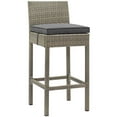 thumbnail image 2 of Modway Conduit 5 Piece Outdoor Patio Wicker Rattan Set in Light Gray Charcoal, 2 of 7