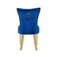thumbnail image 6 of Set of 2 Dining Chairs with Metal Golden Legs, Velvet Armless Dining Chair with Nailhead Trim and Back Ring Pull, Modern Mid-back Chair for Kitchen, Dining Room, Living Room and Bedroom, Blue, 6 of 7