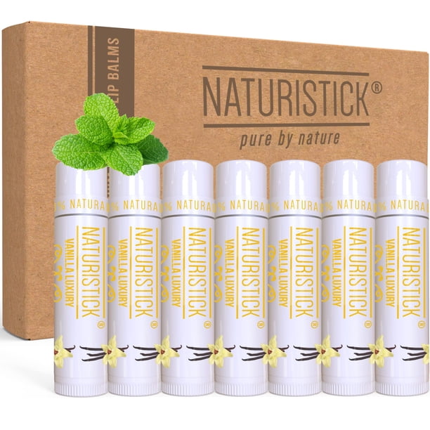 Bálsamo labial Naturistick Premium de cera de abejas para labios secos y agrietados | Cuidado de labios natural | Aceite de Coco Manteca de Karité Aloe Vera | Barra hidratante sin químicos | Paquete