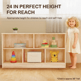 thumbnail image 5 of Kids Bookshelf and Toy Storage Rubber Wood 5 Cube Storage Organizer, 35.4" L Montessori Book Shelf For Kids Rooms Classroom Nursery Daycare, 5 of 8