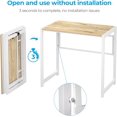 thumbnail image 4 of Folding Desk No-Assembly, 31.5 in Small Desk for Small Spaces, Computer Desk for Home Office, Space Saving Foldable Table, Study Writing Desk, Oak White, 4 of 9