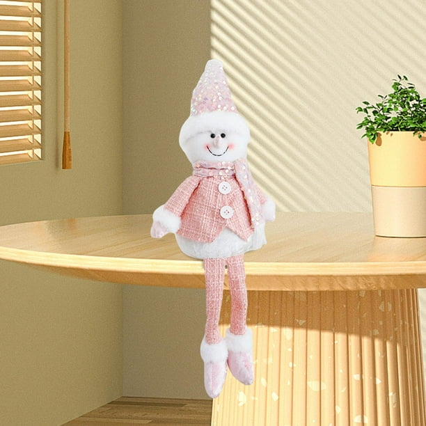 Muñeco de Peluche Navideño, Artículo de Colección, Adorable Adorno de Mesa, Figura Navideña de Peluche para Chimenea, Escritorio, Oficina O Sala de Es muñeco de nieve de piernas largas