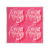 Stupell Industries Pink Roaring Tigers Animals & Insects Painting Unframed Art Print Wall Art, 12 x 12
