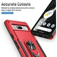 thumbnail image 3 of KOMI pour Google Pixel 7 Pro, Étui avec Protecteur d'Écran, Béquille Anneau Réglable à 360 Intégré, Armure de Protection Militaire Antichoc - Rouge/noir, 3 of 5