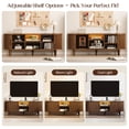 thumbnail image 4 of 55" Modern TV Stand with Power Outlet, Entertainment Center with Sliding Tambour Door and Adjustable Shelves , LED Media Console for Living Room Bedroom, Walnut Brown, 4 of 11