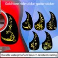 thumbnail image 3 of Wosthever 10 piezas de pegatinas de patrones múltiples, protector antiarañazos, resistente al desgaste, suministros para guitarra, Accesorios para instrumentos musicales Pájaro negro/dorado, 3 of 6