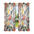 thumbnail image 6 of Yayeee Window Curtains Light Filtering 63"x42" Grommet Panel Pair Home Living Room Decor, Black Flowers Pattern, 6 of 7