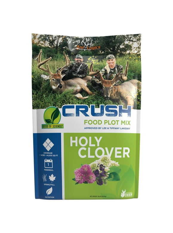 Ani-Logics Outdoors Whitetail Deer Food Plot Crush Seeds of Science Holy Clover, 20lb Bag