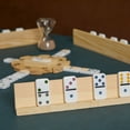 4 Pack Wooden Domino Racks Trays, Dominoes Stand Holders for Mexican