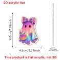 thumbnail image 3 of Bow Ghost Acrylic Hanging Charm 2D Flat Halloween Decor Pendant Multi Style For Backpack Christmas Tree Home Party Holiday Scene Ornament.C, 3 of 7