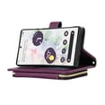 thumbnail image 2 of Crossbody Wallet Case for Google Pixel 8 Pro Chain Lanyard & Wrist Hand Strap Case with Card Slots Zipper Pocket Kickstand, Premium PU Leather Magnetic Clasp Shockproof Flip Cover, Darkpurple, 2 of 7