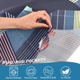 thumbnail image 3 of Yayeee Kitchen Curtains Tier Pair Light Filtering 27"x36" Rod Pocket Short Cafe Window Panel, Cube Stripes, 3 of 7