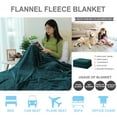 thumbnail image 3 of PiccoCasa Plush Flannel Fleece Blanket Decoration Blankets for Bed or Sofa Dark Green 78"x90", 3 of 6