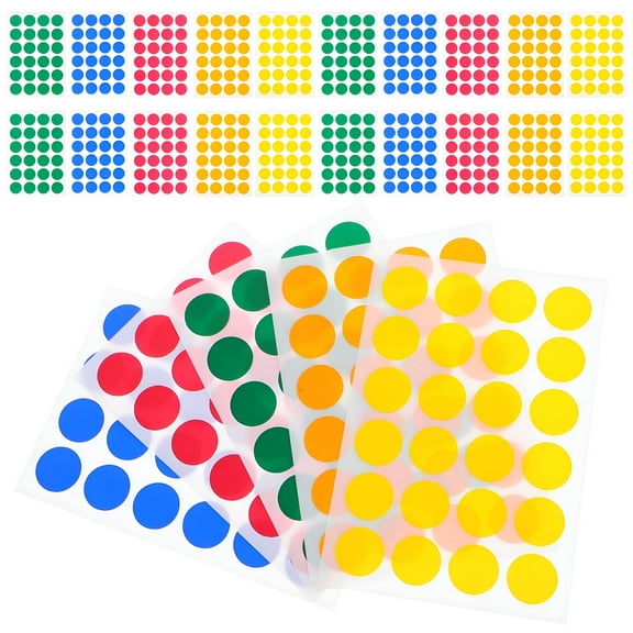CCOCC 720 Pcs Dot Stickers for Toddlers Round Labels Color