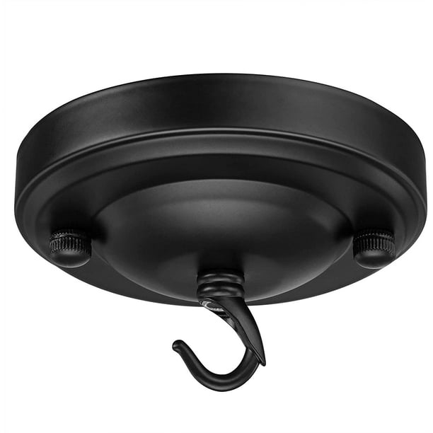 Retro Light Canopy Kit With Hook Ceiling Plate Hardware For Pendant Or Chandelier 4 13 Inch Black Com Retro Light Canopy Kit With Hook, Light Canopy Kit With Hook