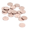 thumbnail image 2 of 20 piezas colgantes redondos de acero inoxidable, etiquetas para perros DIY con agujero, accesorio para hacer joyas, oro rosa, 12mm, 2 of 5