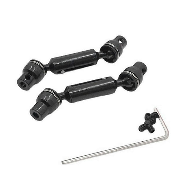 For WPL 1/10 C74 1/16 Metal Upgrade Front & Rear Drive Shafts Black