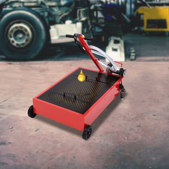 75L Oil Drain Pan with Pump, Powerful 120W Electric Oil Pump, Large Wheels, Easy Mobility, Efficient Waste Fluid Drainage for Garage Use