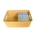 thumbnail image 3 of YBM Home Medium Plastic Rattan Storage Basket for Bathroom, ba425beige-1, 3 of 4