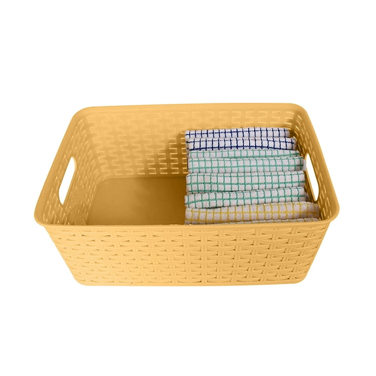 BESTOYARD Woven Rattan Storage Basket With Handle - 10x6 Inch Decorative Picnic & Home Organization