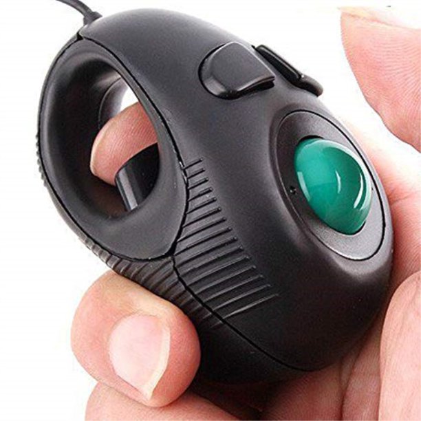 Ergonomic Handheld Trackball Mouse Wired Mini USB Portable Finger