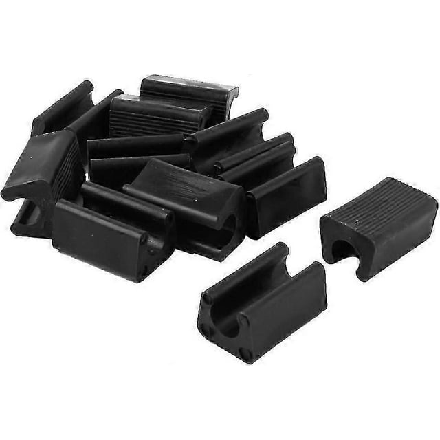 12pcs Chair Leg Pads, Round Tube Coffee Table Armchair Leg Pads, Non-slip Plastic Rectangular Furniture, Inner Diameter: 12mm(black)