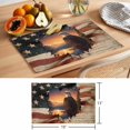thumbnail image 6 of Independence Day Placemats Set of 12 Rustic American Flag Eagle Nature Scenery Place Mats Indoor Wipeable Table Mats Washable Dining Table Placemats for Kitchen Holiday Party Home Decor 13x19 Inch, 6 of 9