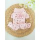 thumbnail image 1 of 1pc Pet Dog Cute Floral Overalls Jumpsuit With Double-Layer Design For Winter, 1 of 5
