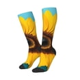 thumbnail image 2 of Haiem Golden Sunflower in Blue Socks, Funny Novelty Crazy Design Cotton Socks Sports Socks Knee High Socks For Men, Women,1Pairs - Gift For Working Friends, 2 of 8
