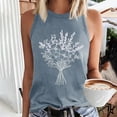 thumbnail image 2 of ZQUUVOU Tank Top For Women Summer Printed Floral Round Neck Tops (Gray,L), 2 of 4