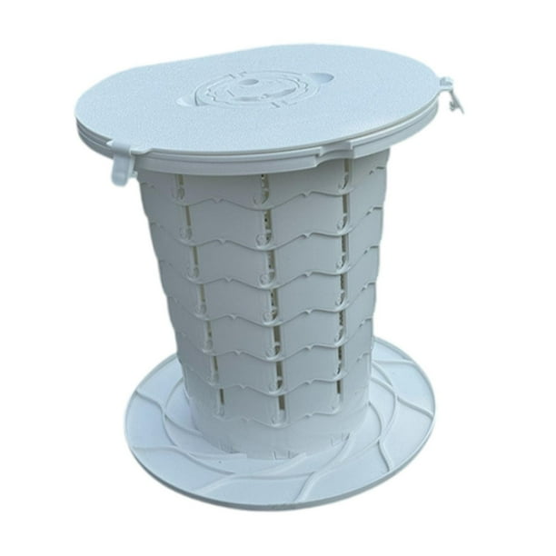 Inodoro portátil, inodoro de viaje para exteriores, inodoro plegable con asa, inodoro de emergencia, inodoro plegable para acampar, para viajes largos en RV Blanco