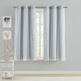 thumbnail image 4 of (2 pack) Your Zone Grey Blackout with Sheer Overlay Grommet Curtain Panel, 37" x 63", 4 of 9