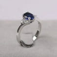 thumbnail image 2 of Natural Sapphire ring oval cut September birthstone sterling silver engagement ring for women, 2 of 3