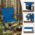 thumbnail image 5 of ELLEGNT 1 PCS Goplus 360° Swivel Hunting Chair – Folding Outdoor Seat with Cup Holder, Storage Pockets, and Cozy Backrest, Blue, 5 of 10