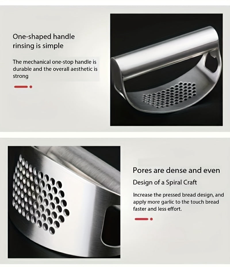 Stainless steel garlic press household manual garlic garlic press garlic press ring design garlic press 1pc