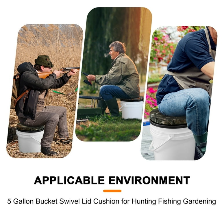 Spinning Bucket Seat Cushion Top 5 Gallon Pail Camo Swivel Seat for Fishing  Hunting Shooting Garden - China Fishing and Fishing Equipment price