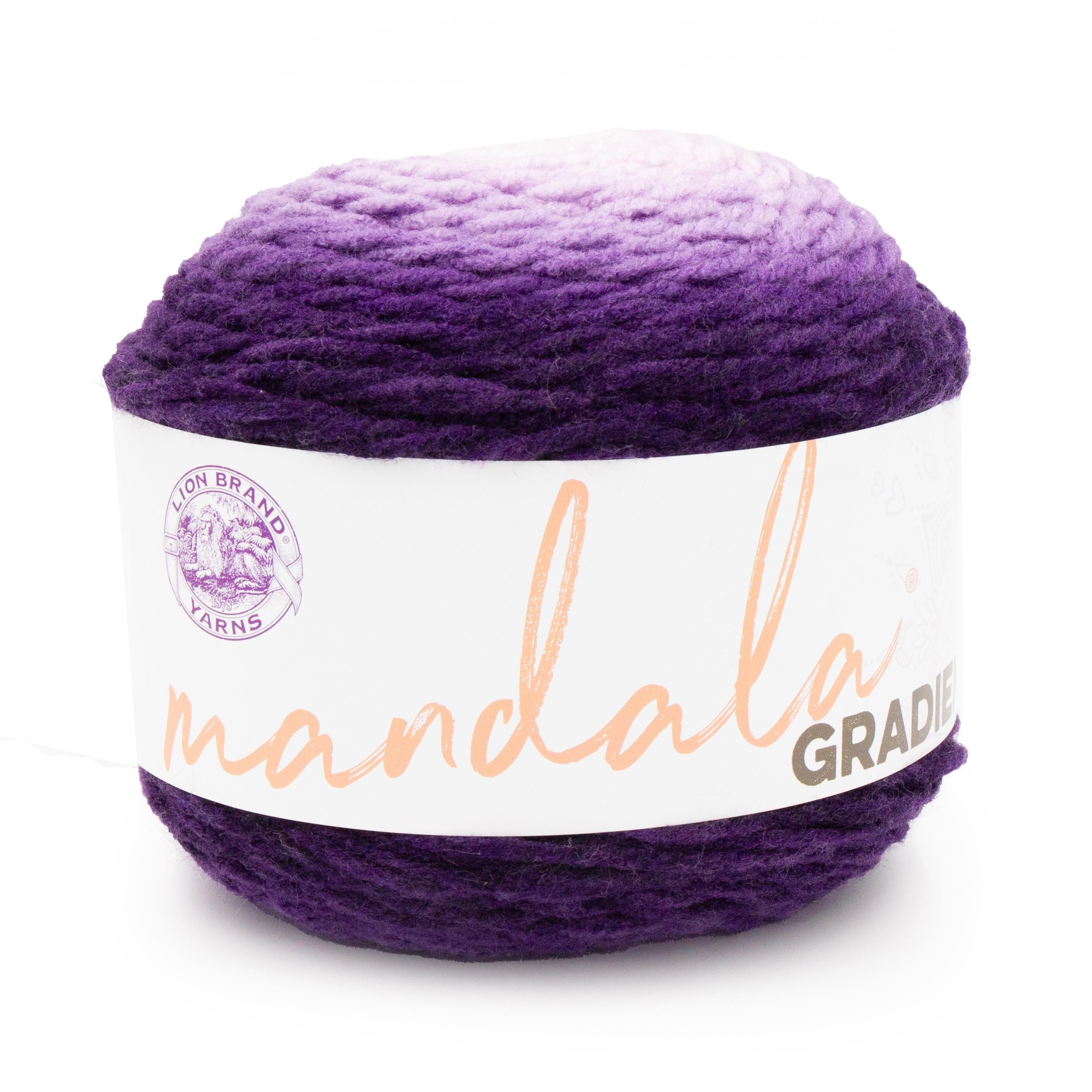 Lion Brand Mandala Gradien Yarn Purple, Acrylic ombre yarn, 150g, 270m, 1-CT