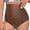 Brown, variant on Womens Swim Shorts Casual High Elastic Waist Luminous Leather Bermuda Shorts for Women,Black,L
