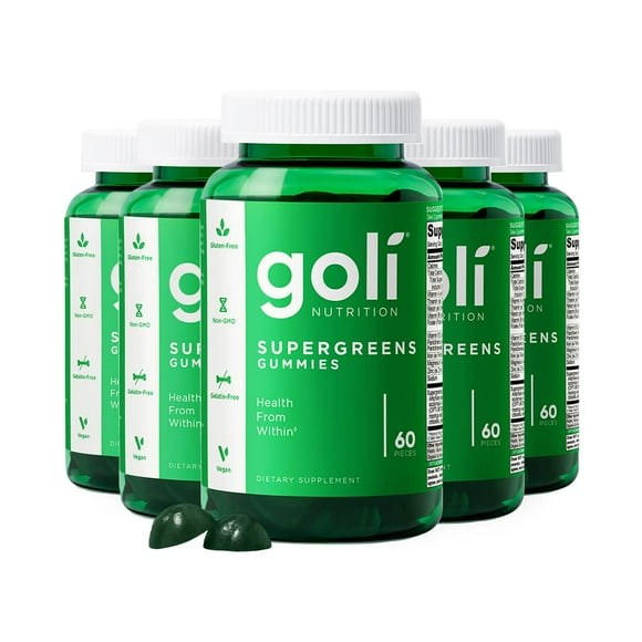 Gominolas de vitaminas Goli SuperGreen, 300 unidades, paquete de 5