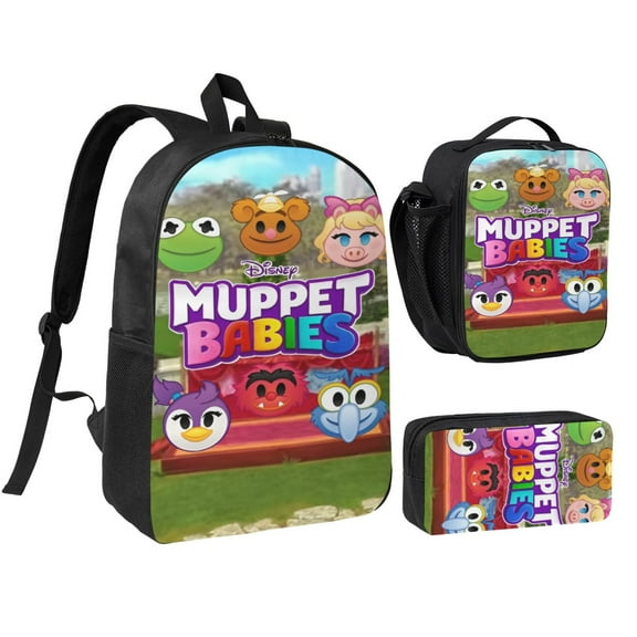 Muppet Babies Three piece backpack set young backpack combination backpack lunch bag pencil case
