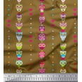 thumbnail image 1 of Soimoi Poly Georgette Fabric Heart & Owl Kids Print Fabric by Yard 42 Inch Wide, 1 of 3
