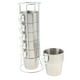 thumbnail image 5 of Juego de tazas de café apilables de acero inoxidable con soporte de metal, 10 unidades M, 5 of 9