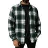 GuangCheng Mens Plaid Flannel Shirt Long Sleeve Button Down Classic Collar Checkered Pattern Soft Comfort Casual Overshirts,Green,S