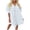 White 1, variant on Kaemgyyd Tunic Shirt Mini Dress for Women Texture Short Sleeve Oversized Folwy Dress Button up Asymmetry Hem Dresses