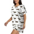 thumbnail image 2 of Naloa Dachshund Dog Puppy Women's Short-Sleeved Pajama Set, Loungewear, Summer pajamas, Breathable Cozy - Medium, 2 of 9