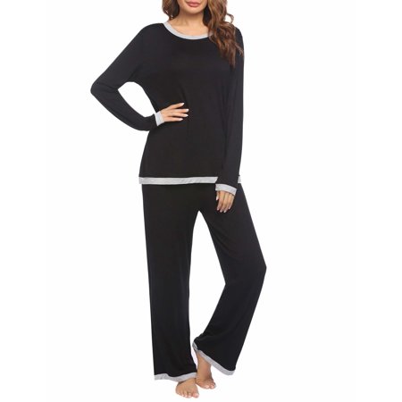 

Ekouaer Womens Pajama Long Sleeve Sleepwear Pullover Soft Pj Lounge Sets Loungewear