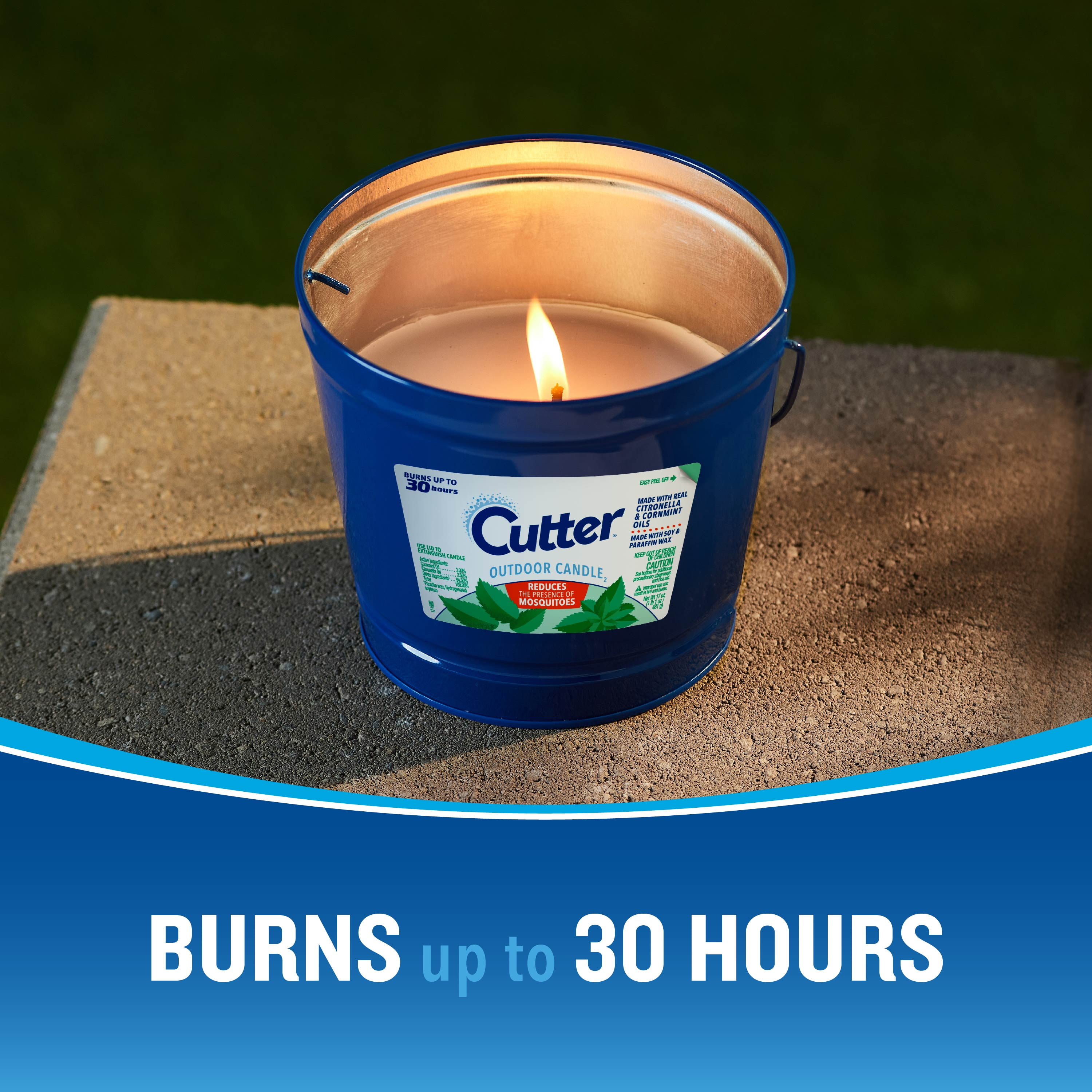 Cutter Outdoor Soy Wax Candle, Reduces The Presence of Mosquitos, Citronella & Mint Scent, 17 Ounces
