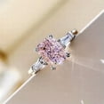 thumbnail image 4 of K-KED Creative Delicate Jewelry Pink Crystal 925 Silver Ring Women Gift Party Ring Sz 5-12-12, 4 of 6