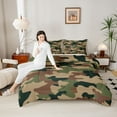thumbnail image 4 of Homewish Geometric Camo Boy 3-Piece Full Size Comforter Sets,Black Green Bedding Comforter Set,Abstract Camouflage Lightweight Bedding Sets,Microfiber Bedroom Decor,Reversible, 4 of 8